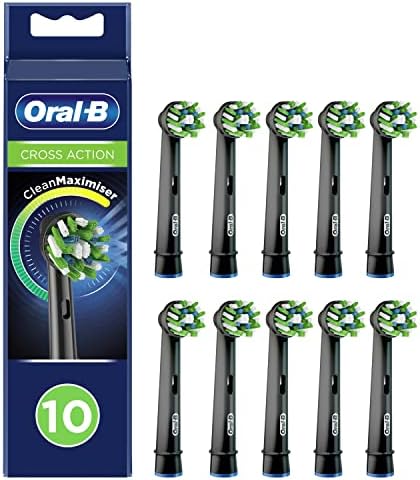 Oral-B Crossaction Electric Toothbrush Replacement Brush Head Refills, Black, 4 Count (Pack of 1) Oral-B