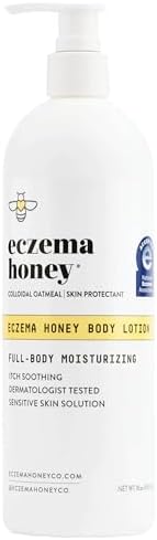 ECZEMA HONEY Oatmeal Body Lotion - Hand & Body Cream for Eczema Relief - Natural Dry Skin Repair (16 Oz) Eczema Honey