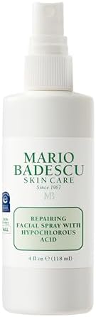 Mario Badescu Repairing HOCl Facial Spray with Hypochlorous Acid – Soothes & Hydrates Angry, Irritated Skin, Reduce Redness & Flare-Ups – pH Balancing, Non-Irritating Cleanser, Fragrance-Free, 4 Fl Oz Mario Badescu