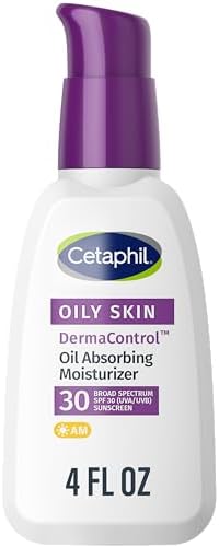 CETAPHIL DERMACONTROL Oil Absorbing Moisturizer with SPF 30 , For Sensitive, Oily Skin , 4 fl oz , Absorbs Oil, Reduces Shine, Hydrates, Protects , No Added Fragrance Cetaphil