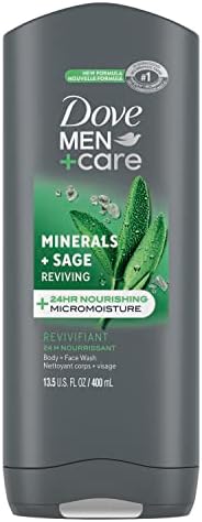 DOVE MEN + CARE Reviving Minerals & Sage Body and Face Wash with 24-Hour Nourishing Micromoisture Technology Body Wash for Men, 13.5 oz DOVE MEN + CARE