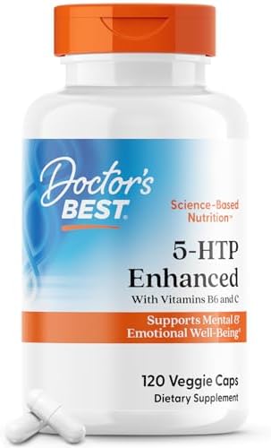 Doctor's Best 5-HTP Enhanced with Vitamins B6 & C, Non-GMO, Vegan, Gluten & Soy Free, 120 Count Doctor's Best