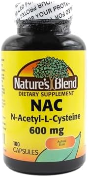 Nature's Blend NAC Supplement N-Acetyl-L-Cysteine 600mg 100 Capsules (Капсулы) - Immune Support, Antioxidant for Cellular Health Nature's Blend