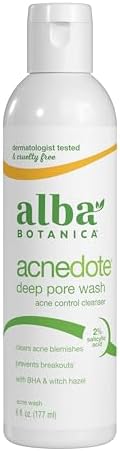 Alba Botanica Acnedote Maximum Strength Deep Pore Wash, 6 Oz (Packaging May Vary) Alba Botanica