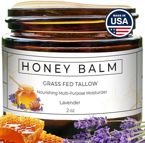 Tallow and Honey Balm (Lavender), 100% Organic, Grass-Fed, All-Natural Face & Body Beef Hydrating Moisturizer - 2 oz Really Good Blends