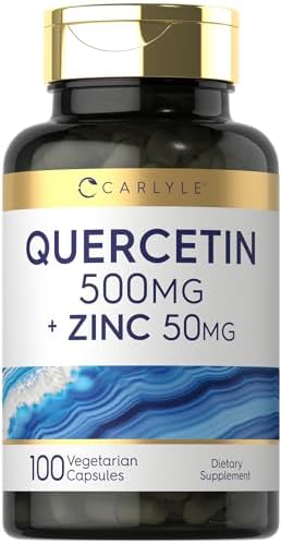 Carlyle Quercetin 500mg Capsules (Капсулы) | with 50mg Zinc | 100 Count | Non-GMO and Gluten Free Supplement Carlyle