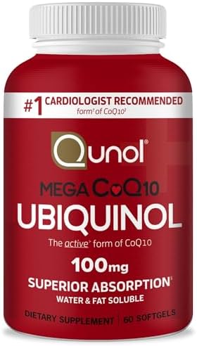 Qunol Ubiquinol CoQ10 100mg Softgels (Мягкие капсулы), Qunol Mega Ubiquinol 100mg - Superior Absorption - Active form of Coenzyme Q10 for Heart Health - 2 Month Supply - 60 Count Qunol