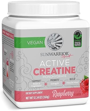 Creatine Monohydrate Powder (Порошок) Micronized PreWorkout Recovery Supplement | Support Muscle Building Strength Training Cognition | Vegan & Keto Friendly, Easily Mixes (50 Servings (Порции)) Lemonade Active Creatine Sunwarrior