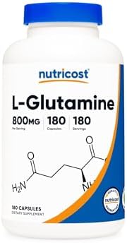 Nutricost L-Glutamine 800mg, 180 Capsules (Капсулы) - Gluten Free, Non-GMO Nutricost