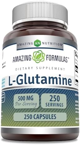 Amazing Formulas L-Glutamine 500 mg Capsules (Капсулы) | Amino Acid Supplement | Non-GMO | Gluten Free | Made in USA (1 Pack, 250 Count) Amazing Nutrition