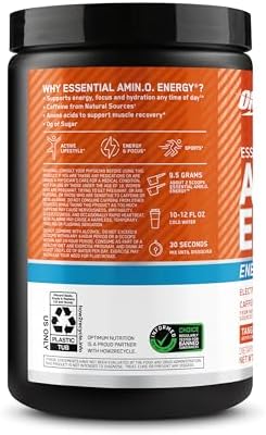 Порошок Amino Energy с электролитами и BCAA, 100 мг кофеина, ананасовый вкус, 30 порций Optimum Nutrition