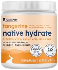 Native Hydrate Электролитный порошок без сахара с BCAA, 30 порций, аромат мандарина NativePath