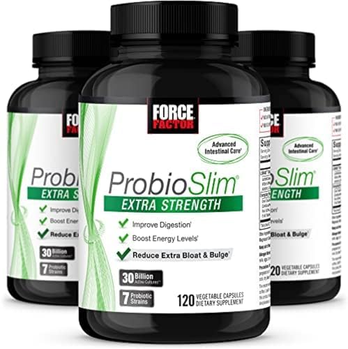 ProbioSlim Extra Strength Пробиotics 30 миллиардов CFUs для здоровья пищеварения, 120 капсул Force Factor