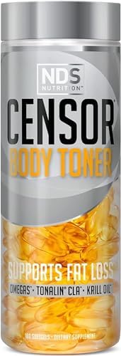 Censor - Fat Loss and Body Toner with CLA, Fish Oil, Safflower and Omega 3-6-9 Blend - Dietary Supplement for Improved Energy, Metabolism and Health - 180 Softgels (Мягкие капсулы) NDS