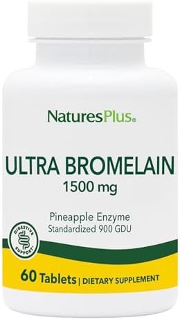 Natures Plus Ultra Bromelain - 1500 mg, 60 Vegetarian Tablets (Вегетарианские таблетки) - Highest Potency & Quality Bromelain Supplement -Gluten-Free - 60 Servings (Порции) Natures Plus