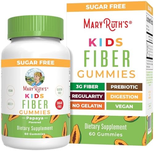 MaryRuth Organics Nutritional Supplement, 2 Month Supply, Sugar Free, Prebiotic, for Kids Ages 2+, Gut Health and Digestion Support, 3g Soluble Fiber Per Gummy, 60 Count MaryRuth Organics