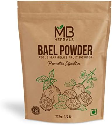 MB Herbals Bael Powder (Порошок) 8 oz (Унции) (227 Gram / 0.5 LB) | Bael Fruit Powder | Promotes Digestion MB Herbals