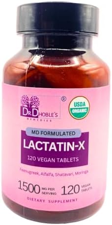 Dr. Dhoble's Remedies Doctor Made USDA Organic Lactation Supplement - Increase Milk Supply with Herbal Breastfeeding Support, Aid for Mothers, Fenugreek, Alfalfa, Shatavari, Moringa, 120 Vegan Tablets (Таблетки) DR. DHOBLE’S REMEDIES