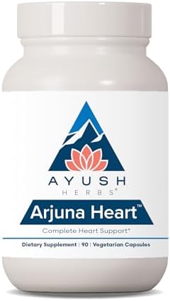 Ayush Herbs Arjuna Heart, Ayurvedic Herbal Support, Arjuna and Magnesium Supplement, 90 Vegetarian Capsules Ayush Herbs