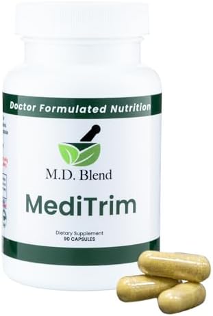 M.D. MediTrim - Expert Formulated Supplement Energy, Satiety, & Physique Goals - Smooth System Balance - Green Coffee Bean, Green Tea, Apple Cider Vinegar, Hibiscus - 90 Capsules (Капсулы) M.D. Blend