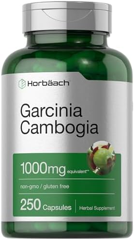 Horbaach Garcinia Cambogia Pills | 1000mg | 250 Capsules | Herbal Extract Supplement | Non-GMO, Gluten Free Horbäach