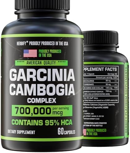 Garcinia Cambogia Wellness Support Supplement for Women & Men - Natural Herbal Extract with Antioxidant Properties - Vegan, Non-GMO Energy Booster for Daily Vitality and Digestive Support - 60 Count HERBIFY