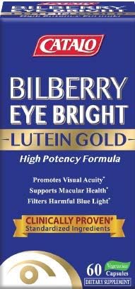 CATALO - Bilberry Eyebright Extract Gold, Bilberry Supplement for Eyes, Relief Eye Fatigue, Bilberry Extract, Lutein and Zeaxanthin from Marigold Extract CATALO