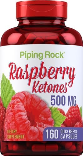 Piping Rock Raspberry Ketones 500mg | 160 Capsules (Капсулы) | Non-GMO & Gluten Free Supplement Piping Rock