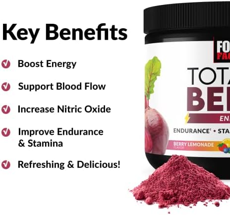 Порошок свеклы Total Beets с энергией, NO3-T, поддержка циркуляции и выносливости - 30 порций Force Factor