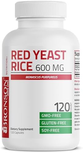 Bronson Red Yeast Rice 600 MG Monascus Purpureus Herbal Health, Non-GMO, 60 Capsules (Капсулы) Bronson