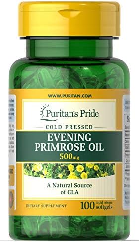 Puritan's Pride Evening Primrose Oil 500 mg with GLA, White, 100 Count (Pack of 1) Puritan's Pride