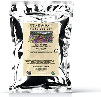 Starwest Botanicals Organic Olive Leaf Powder (Порошок), 1 Pound Starwest Botanicals