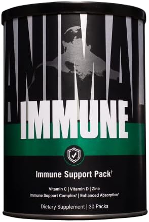 Animal Immune Pak - Zinc, Vitamin C, Vitamin D, Olive Leaf Extract, Black Pepper Extract and More, Immune Pill Packs, 30 Count Animal