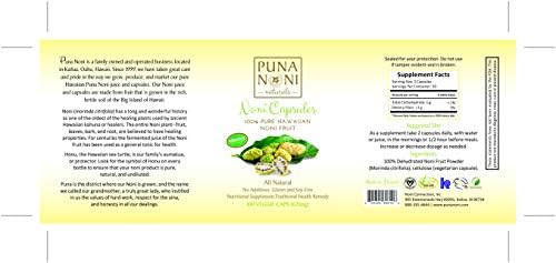 -100% Pure Hawaiian Noni Fruit Powder (Порошок) Capsules (Капсулы) 100ct Bottle (2-100ct Bottles)) Puna Noni Naturals