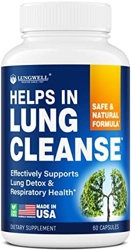 Quit Smoking Aid for Lung Cleanse & Health - Made in USA - Lung Detox with Licorice Root, Ginger, and Green Tea for Lung Support & Stress Relief - 60 Capsules (Капсулы) LUNGWELL