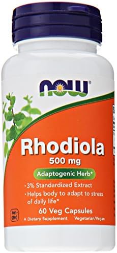 NOW Foods Supplements, Rhodiola 500 mg, Helps Body Adapt to Stress of Daily Life*, Adaptogenic Herb*, 60 Veg Capsules (Вегетарианские капсулы) NOW Foods