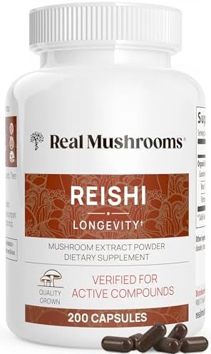 Капсулы Рейши - органический экстракт гриба, веганский, 90 капсул Real Mushrooms