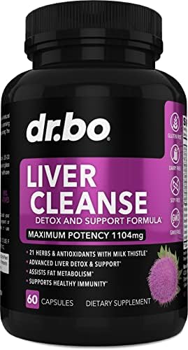 Liver Cleanse Detox Support Supplement - Complete Health Repair Pills with Artichoke, Berberine, Turmeric Herbs - Aid Gallbladder Care Formula Capsules (Капсулы) & Natural Milk Thistle Dandelion Supplements DR. BO