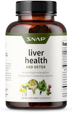 Snap Supplements Liver Health Support Supplement, Natural Liver Cleanse Detox and Repair, 60 Count Snap Supplements