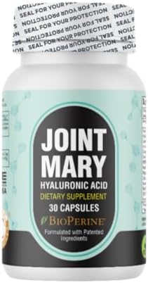 Hyaluronic Acid Supplement– Advanced Joint Support with Hydrolyzed Collagen, Turmeric, Glucosamine, MSM, Vitamin C – 30 Capsules (Капсулы) JOINT MARY