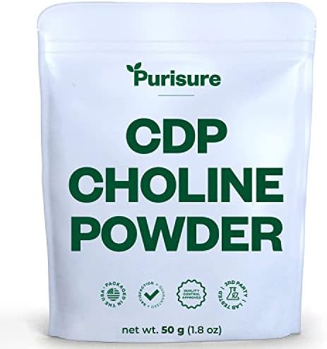 CDP Choline Powder (Порошок), 10g, CDP Choline Supplements That Support Attention, Focus, and Energy, Citicoline Powder for Cognitive Function, Increases Motivation and Productivity, 40 Servings (Порции) Purisure