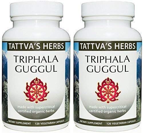 Triphala Guggul Herbal Supplement, Ayurveda Herbal Supplements, Digestive Health & Support, Triphala Capsules (Капсулы), 240 Count, 25 Years of Premium Service Tattva's Herbs