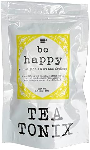 BE HAPPY Tea with St. John's Wort, Vervain, and Skullcap 40g (1.41oz) - an Uplifting, Caffeine Free Herbal Tea Tea Tonix