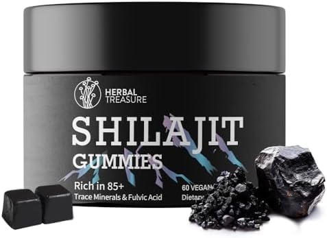 Shilajit Gummies (Жевательные конфеты), Himalayan Shilajit Gummies Shilajit for Men, Pure Shilajit Gummies for Immune Support & Overall Health, Vegan Shilajit for Men Gummies with No Fillers 60 Count WL Herbal Treasure