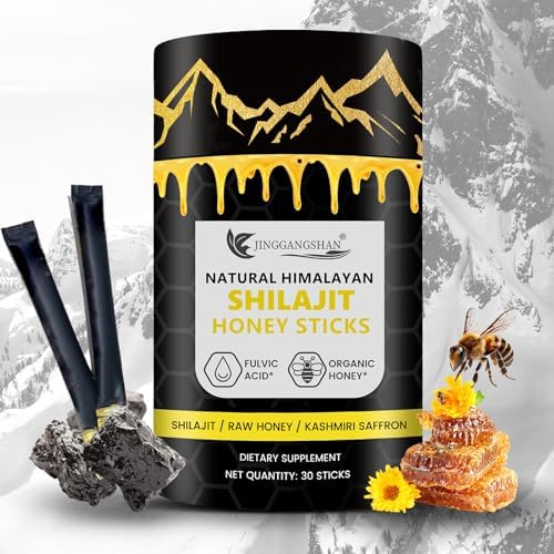 Shilajit Honey Sticks, 30 Sticks - Organic Honey & Saffron for Energy Boost, Immune Support & Vitality, for Men & Women (1 box/30 pieces) Generic