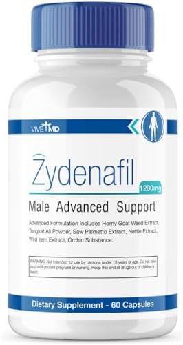 Zydenafil Pills for Men Advanced Formula - Zydenafil Male Pills - Zydenafil 1200mg for Maximum Strength with Tongkat Ali, Saw Palmetto, Horny Goat Weed Reviews (60 Capsules (Капсулы)) VIVE MD