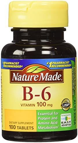 Nature Made Vitamin B-6 100 Mg, Tablets (Таблетки), 100-Count (Pack of 2) Nature Made