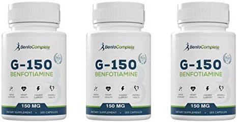 Benfotiamine 150Mg 120 Gelatin Capsules (Капсулы) Per Bottle - Pack Of 3 Bottles BenfoComplete