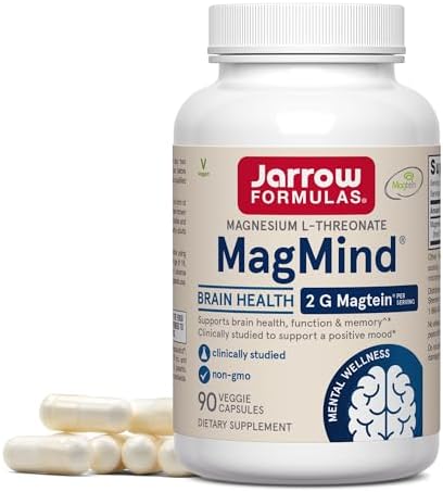 MagMind с магнием Л-треонатом для памяти, 90 вегетарианских капсул Jarrow Formulas