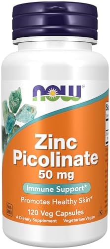 Цинк пиколинат 50 мг для поддержки функции ферментов и иммунной системы, 60 вегетарианских капсул NOW Foods